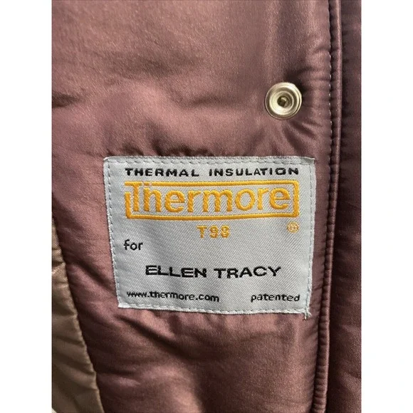 Ellen Tracy Women's Med Purple Double Layer Thermore Down Insulation Puffer Coat - Picture 4 of 10